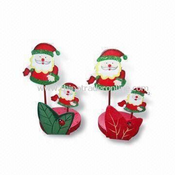 Tissue Holders with Santa Design, Made of Wood, Safety Printing from China