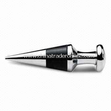 Wine Bottle Stopper, Made of Alloy and Glass, OEM Orders Welcomed from China