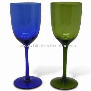 Wine Glasses, Comes with Green and Yellow, Ideal for Tableware, Various Sizes are Available from China