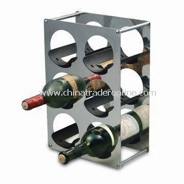 Wine Rack, Made of Stainless Steel, Suitable for Six Bottles, Measures 25 x 14 x 29cm from China