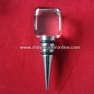 Wine Stopper Made of Glass and Metal Material