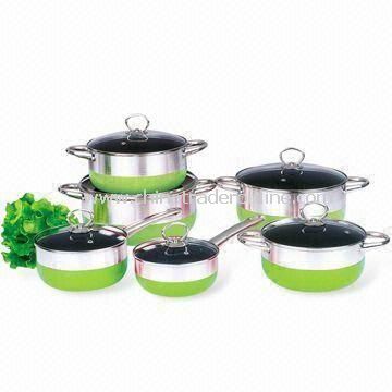 12-piece Cookware Set with Stainless Steel Handle, Made of Aluminum Alloy from China