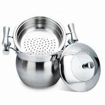 3pcs Apple-shaped Couscous Pot with 0.7mm Body Thickness, Made of 4/6/8/12L Stainless Steel from China