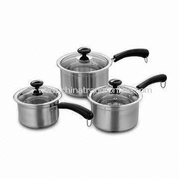 6-piece Stainless Steel Cookware Set, Different Designs are Available from China