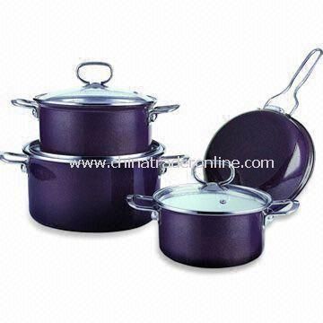 7 Pieces Cookware Set with Stainless Steel Handle and 1.2mm Body Thickness