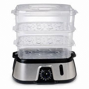 800W Food Steamer with Stainless Steel Housing and PP Rice Bowl