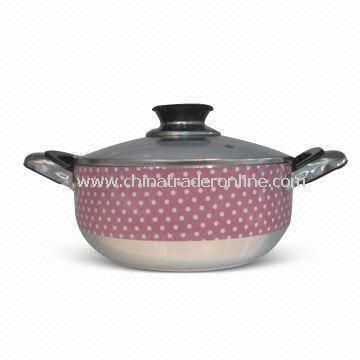 Aluminum Non-stick Casserole/Stock Pot with Optional Heat-resistant Glass Lid from China