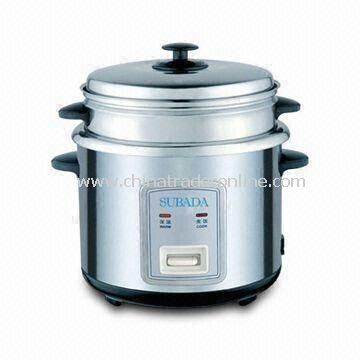 Cylinder Rice Cooker with Luxury Stainless Steel Steamer and 1.2 to 2.5L Capacity