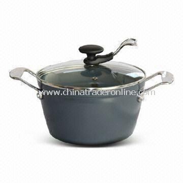 Forged Aluminum Casserole with 5mm Bottom Thickness, Customized Colors are Accepted from China