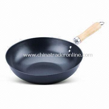 Non-stick Wok, Measures 28cm, Made of Carbon Steel from China