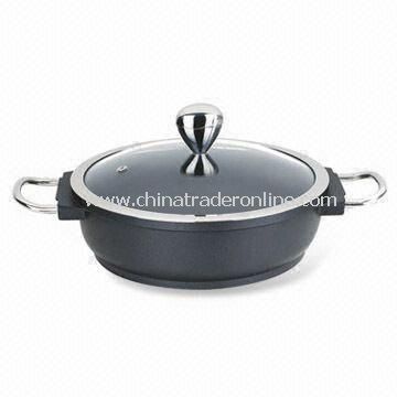 Shallow Casserole, Made of Die-cast Aluminum, with Original Clay Lid, Convenient and Easy to Clean from China