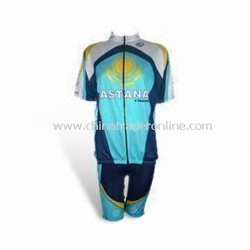 100% Polyester Mens Cycling Jersey with Sublimation Printing, OEM Orders Welcomed
