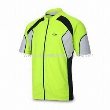 Comfortable Cycling Jersey, OEM Orders are Welcome, Made of 100% Polyester Material