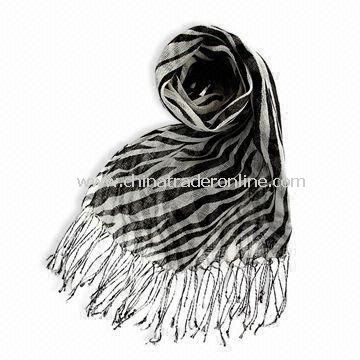 Fashionable Ladies Scarf/Shawl, Made of Cotton and Silk, OEM Orders are Welcome