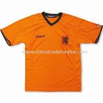 Holland Jersey with Black V-neck and Cuff, Made of 100% Polyester