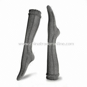 Womens Knee-high Socks, Made of 80% Combed Cotton, 10% Polyester and 10% Spandex from China