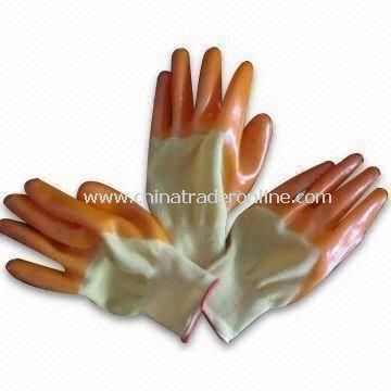 10gg Yarn Working Safety Gloves, Smooth, Available in 22 to 23cm Sizes, Made of Cotton/PVC Rubber