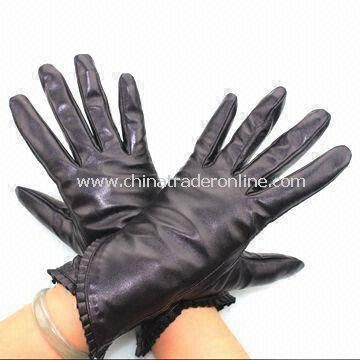 Ladies Gloves with Cotton Lining, Made of Real/PU Leather, Various Colors Available