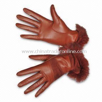 Ladies Gloves with Cotton Lining, Made of Real/PU Leather, Various Colors Available