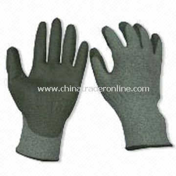 Safety Gloves with Nylon Lining, Knitted Wrist and Cut Resistance Level from China