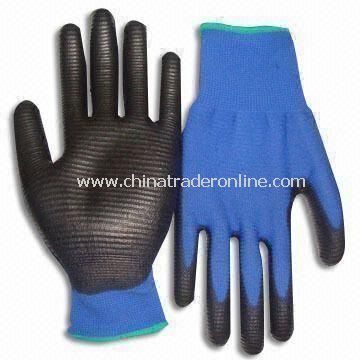 Safety Gloves with Nylon Lining and Palm Coating, Made of PU, Suitable for Electronics Industry from China