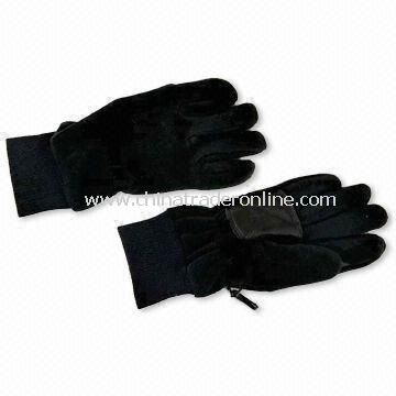 Waterproof Gloves, Made of 100% Polyester and Fleece, Available in Various Colors from China