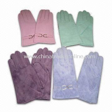 Womens and Mens Leather Gloves with Suede from China