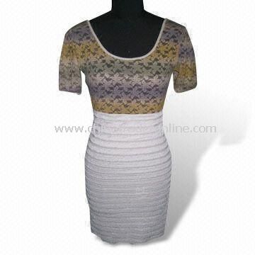 Fashionable Sheath Dress with Gradient Printing Style, Made of 100% Cotton