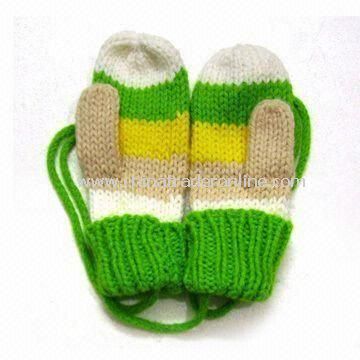 Fasionable Knitted Gloves, Made of 100% Cotton, Customized Designs are Welcome