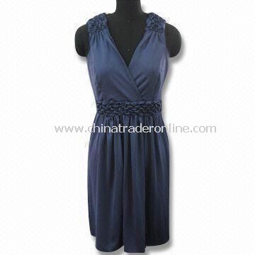 Shift Dress, Made of 100% Polyester Stretch Fabric, Available in Fashionable Style from China