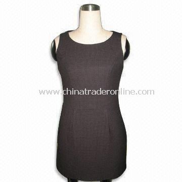 Womens Dress with Polyester Lining, Made of Wool Fabric from China