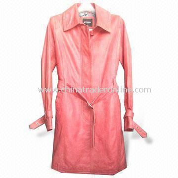 Womens Genuine Lamb Skin Coat with Polyester Lining, Various Colors are Available from China