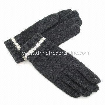 Womens Knitted Gloves, Made of Acrylic, with Jacquard Weave, Customized Designs are Accepted