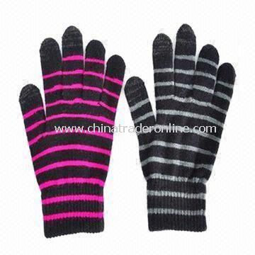 Womens Knitted Gloves with Nice Hand Feel, Made of Acrylic, Customized Designs are Accepted