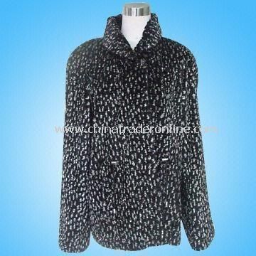 Womens Fur Coat Made of 80% Acrylic and 20% Polyester from China