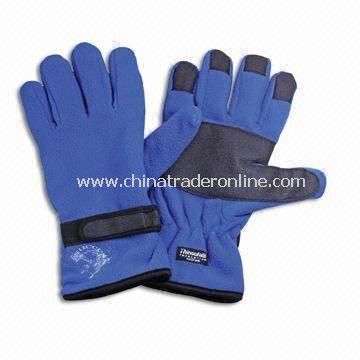 Fleece Gloves with Embroidery, Made of Polyester, Suitable for Winter