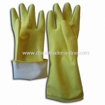 Household Latex Gloves, Measures 30cm, Available in Yellow from China