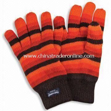 Knitted Gloves without Embroidery, Made of Acrylic, Suitable for Winter