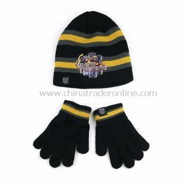 Knitted Hat with Magic Gloves, Suitable for Promotional Purposes, Made of 100% Acrylic