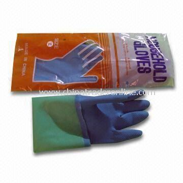 Latex Gloves, Made of Latex Material, Customized Logos Available