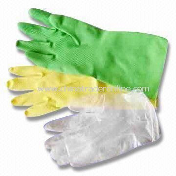 Latex Household Gloves, Available in Various Designs, OEM Orders are Welcome from China