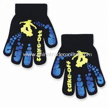 Magic Gloves with Printed Designs, Made of 100% Acrylic, OEM Orders are Welcome