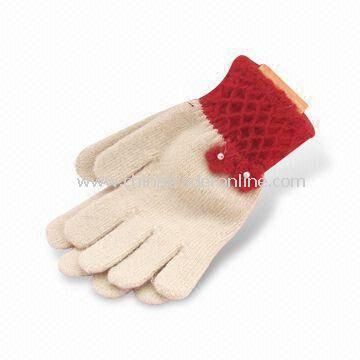 Winter Gloves, Made of 100% Cotton, Customized Designs are Accepted