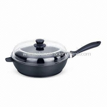 24cm Cookware Deep Frying Pan, Environment-friendly, Made of Aluminum Die-cast