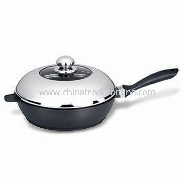 24cm Cookware Deep Frying Pan, Environment-friendly, Made of Die-cast Aluminum