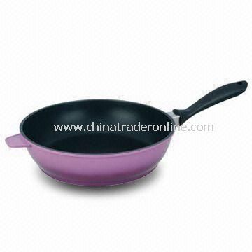 28cm Non-stick Saute Frying Pan with 2 Mixed Colors Outer Coating, Made of Die-cast Aluminum