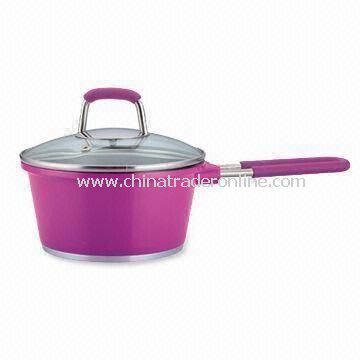 Aluminum Die-cast Non-stick Saucepan with Fashionable Design Glass Lid