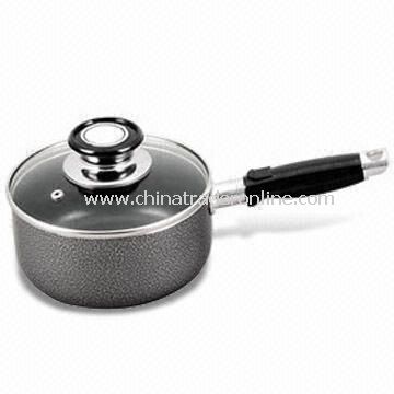 Aluminum Milk Boiler/Saucepan with Glass Lid, Non-stick Coating, Fast Heat Transfer