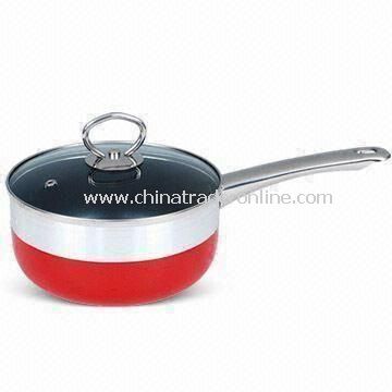 Aluminum Saucepan with 2.0, 2.5, 3.0mm Thickness and Heat-resistant Glass Lid