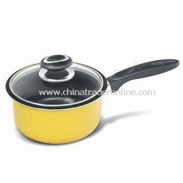 Aluminum Saucepan with 2.5 and 3.0mm Thickness and High Temperature Painting Outside from China